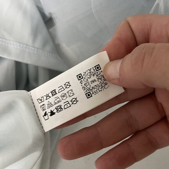 Zara Womens Mini Dress M Medium Pale Blue Ruffle Sleeve Trimmed 4772/331 NWT - Picture 9 of 16